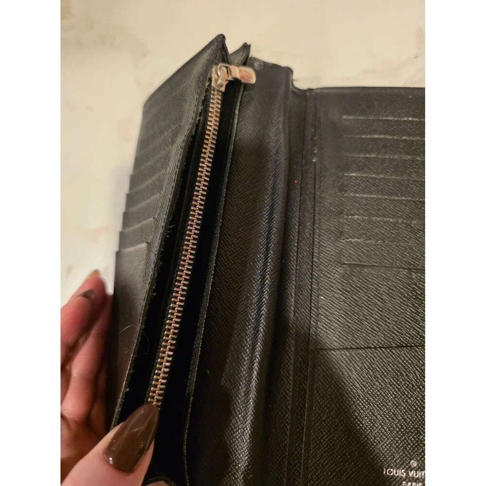 Louis Vuitton Damier Graphite Long Wallet Black Gray Made in France